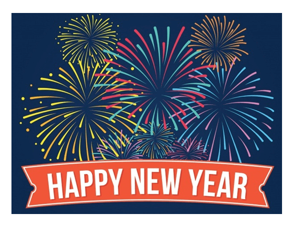 Happy New Year Fireworks Greeting Card
