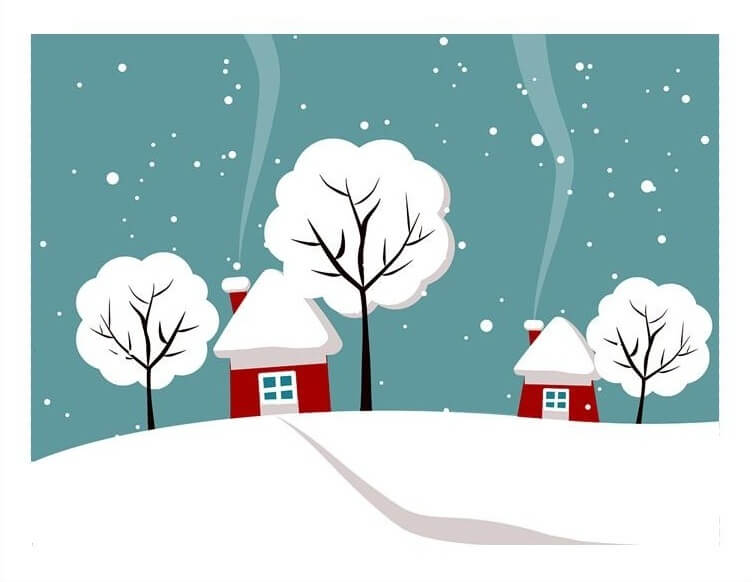 Snowy Rooftops Greeting Card