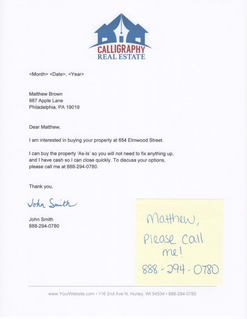 Cash Buyer – With Bullets Investor Signature Letter