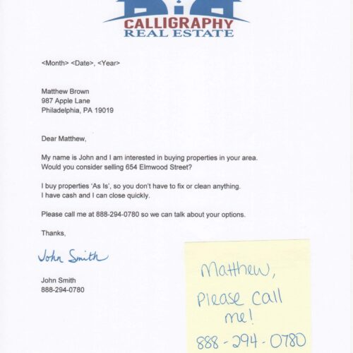 Consider Selling Investor Signature Letter