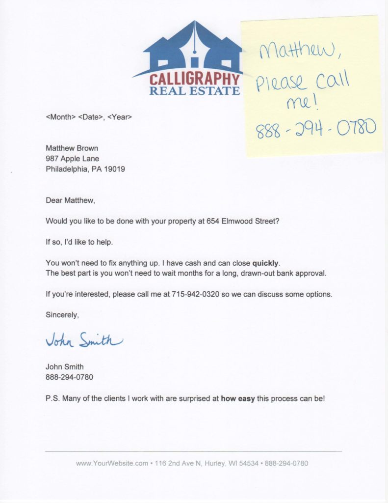 Done with Your Property Investor Signature Letter