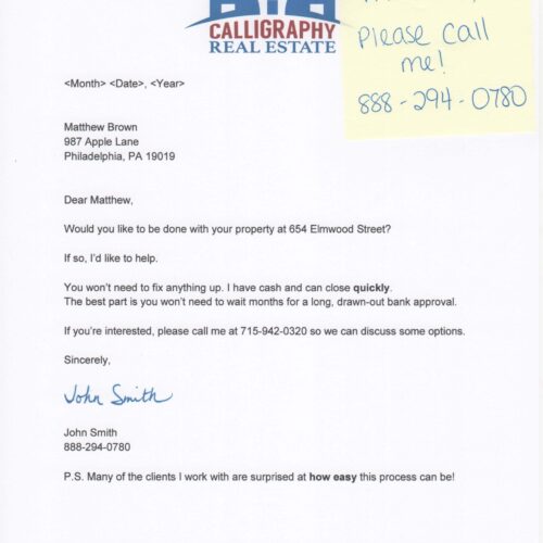 Done with Your Property Investor Signature Letter