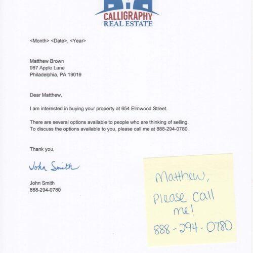 Several Options Investor Signature Letter