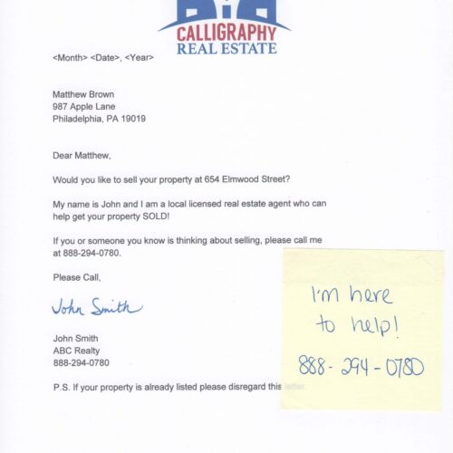 Sell Your Property Real Estate Signature Letter
