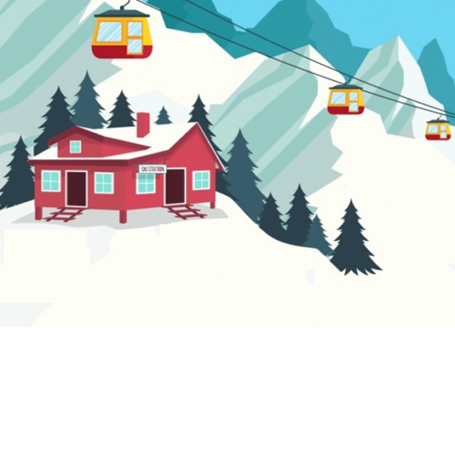 Winter Ski Lodge Stationery