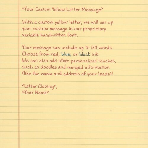 Custom Message Real Estate Yellow Letter