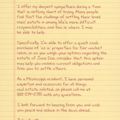 Probate Investor Yellow Letter