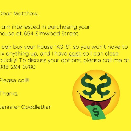 Buy House As-Is - Cash Face Emoji Postcard
