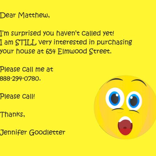 Follow-Up Surprised Smiley Emoji Postcard