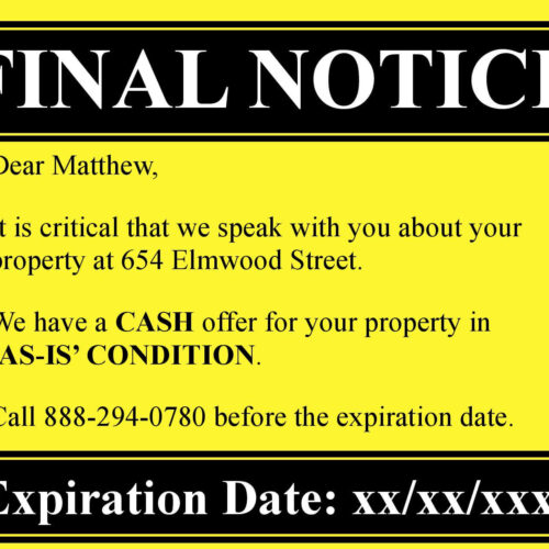 Investor Final Notice Postcard