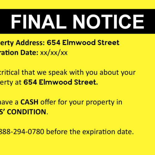 Investor Final Offer Postcard