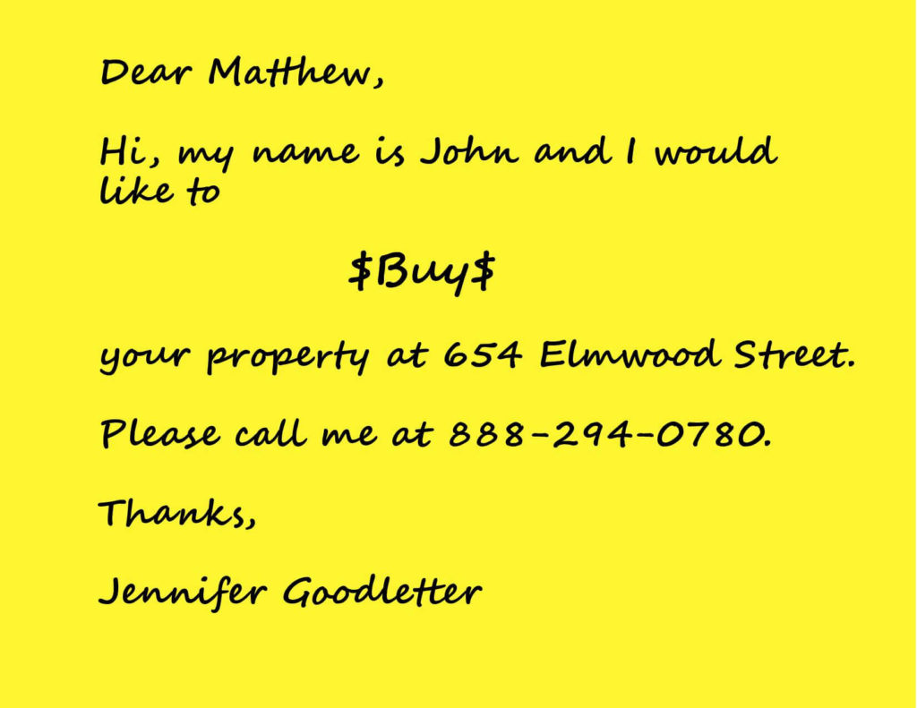 Investor $Buy$ Your House Text Postcard