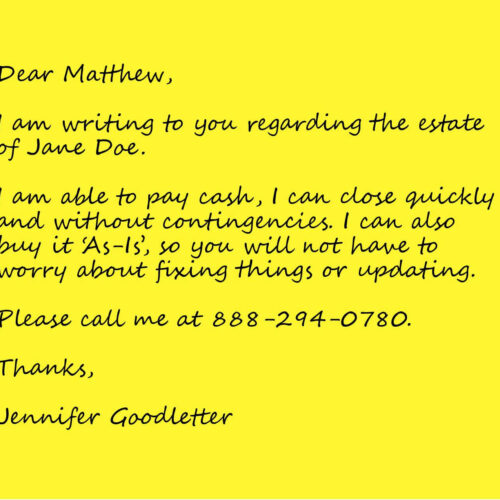 Probate Cash Buyer Postcard