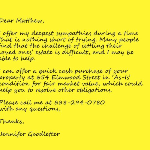 Probate Deepest Sympathies Postcard