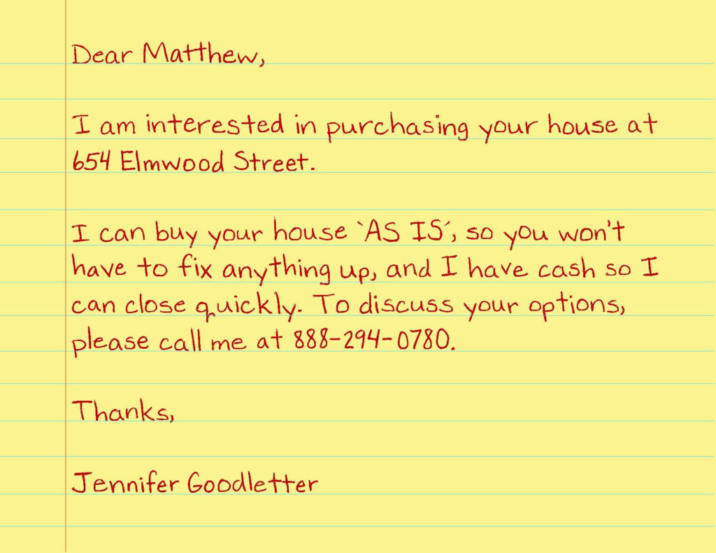 Cash Buyer Notecard