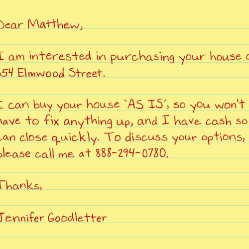 Cash Buyer Notecard