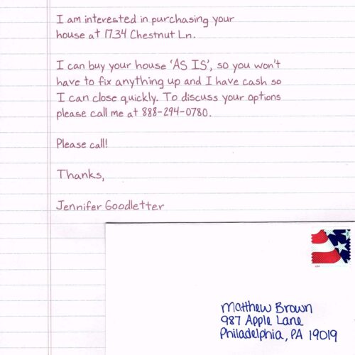 Matching Mailer Investor Message on Gray