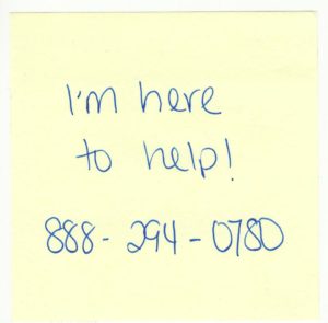 Sticky Note with I'm here to help!