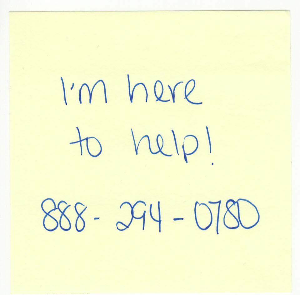 Sticky Note with I'm here to help!