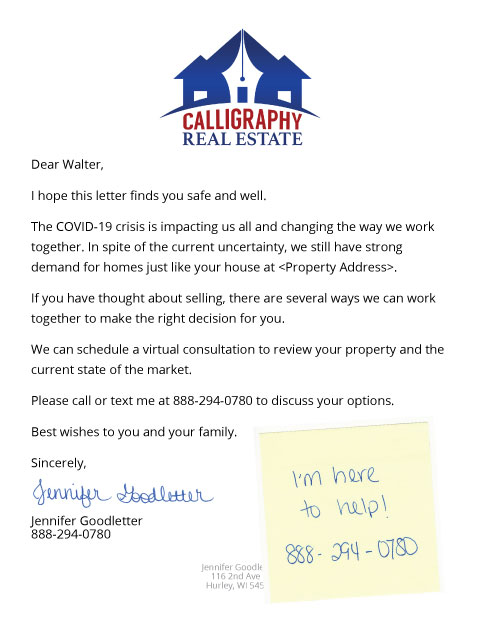 COVID-19 Real Estate Agent Signature Letter