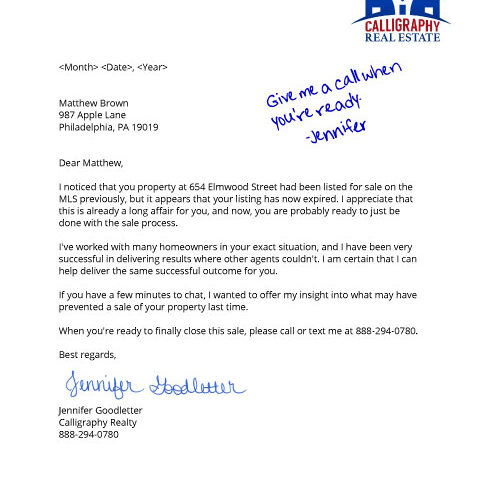 Expired Listing Letter - When You're Ready