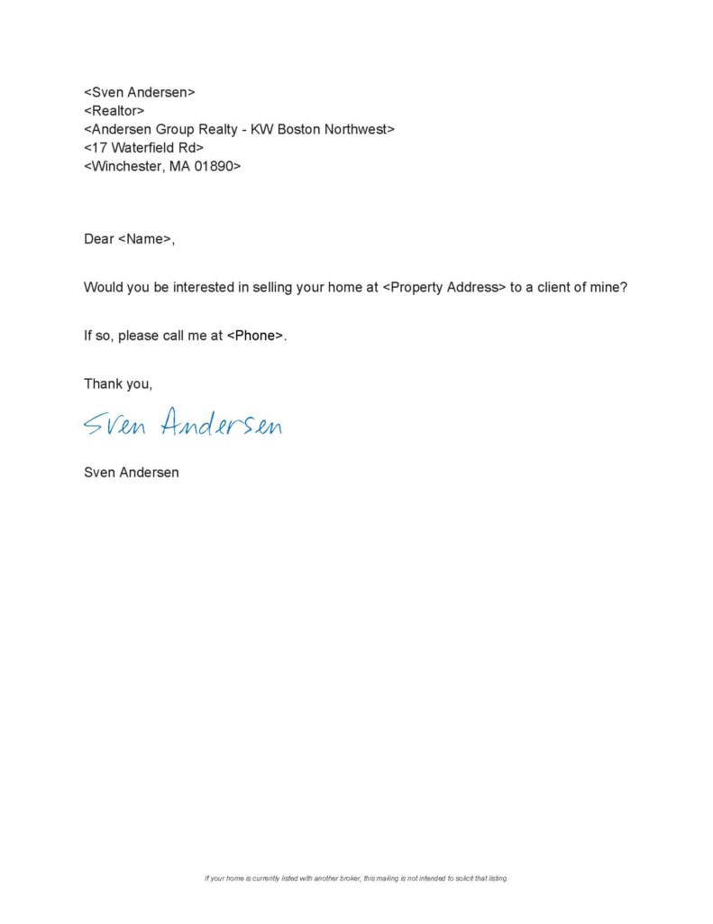 Sven Andersen Letter with True Ink Signature