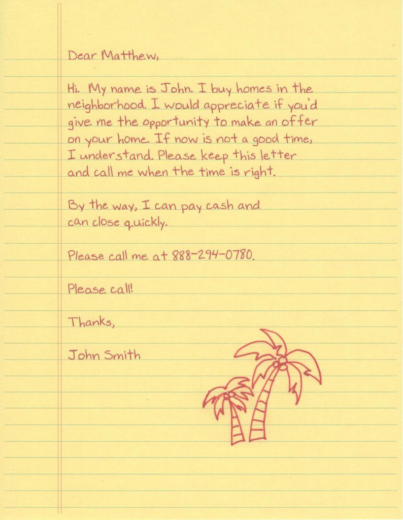 Investor – Buy Homes in Neighborhood – Palm Tree Doodle