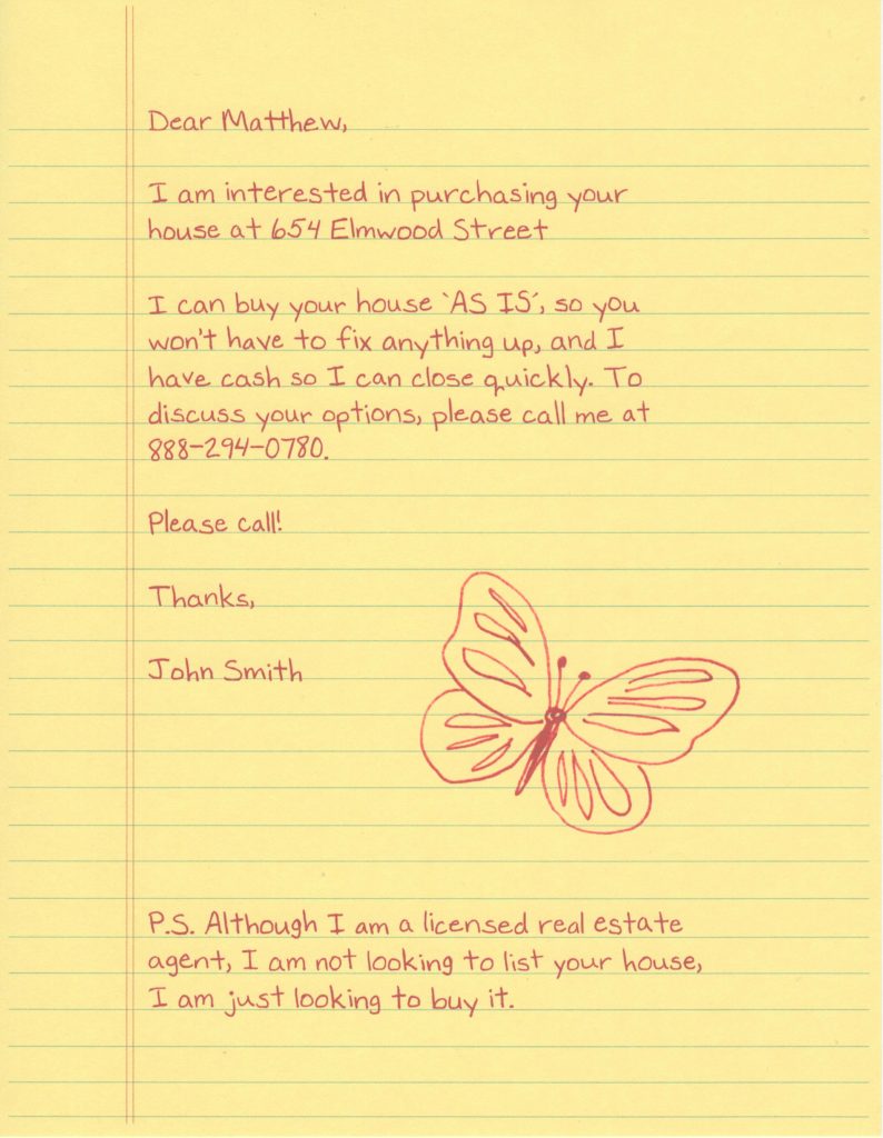 Investor – Cash Buyer with PS – Butterfly Doodle