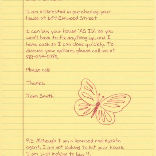 Investor - Cash Buyer with PS - Butterfly Doodle