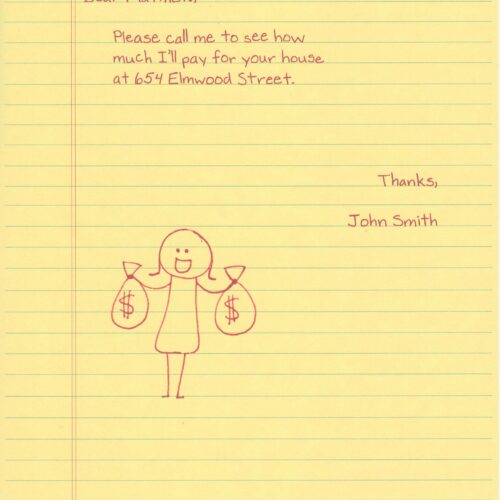 Investor - Pay For Your House - Money Bags Woman Doodle
