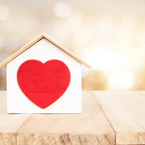 Valentine's Day Heart House Greeting Card