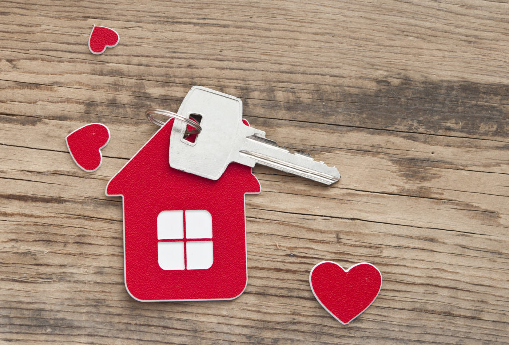 Valentine’s Day House with Key Greeting Card