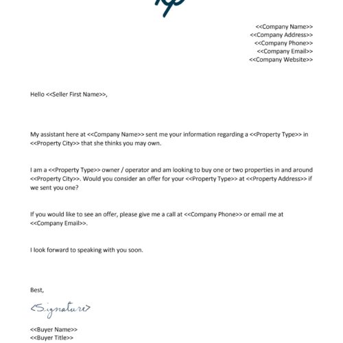 The Real Estate Investing Club Letter with True Ink Signature