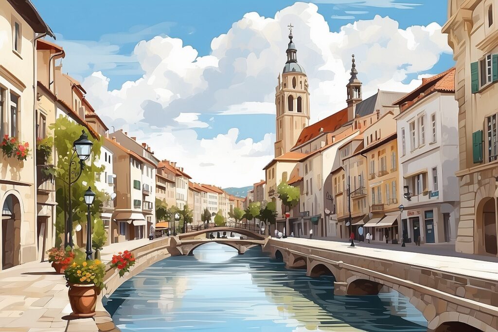 European City Vacation Postcard