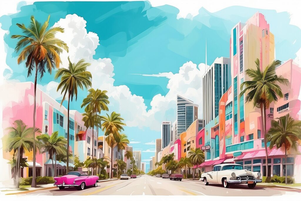 Miami Beach Vacation Greeting Card