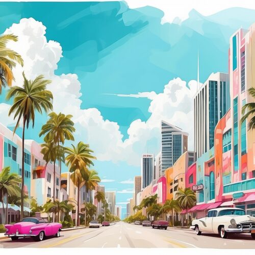Miami Beach Vacation Greeting Card