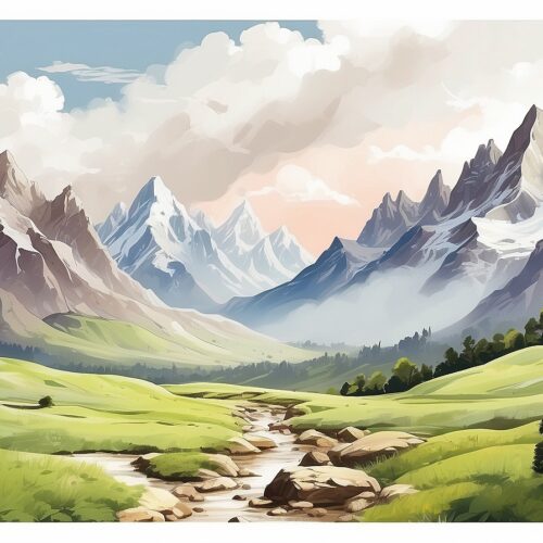Mountain Hiking in Montana Postcard