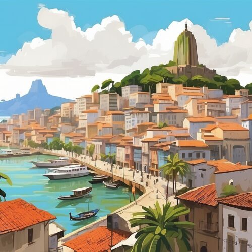 South American City Holiday Card
