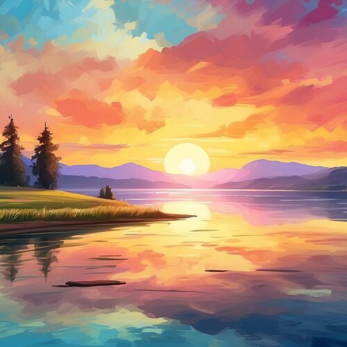 Sunrise Over Serene Lakes